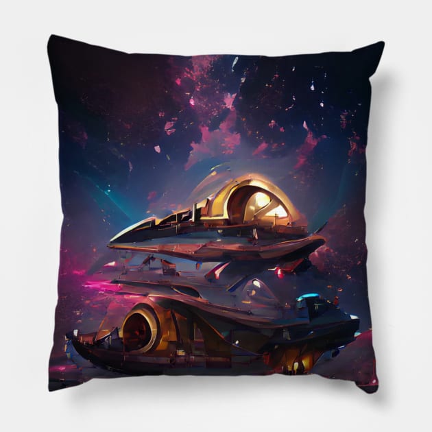 SpaceTravel Pillow by Fanbros_art