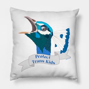 Protect Trans Kids - Peacock Power Pillow