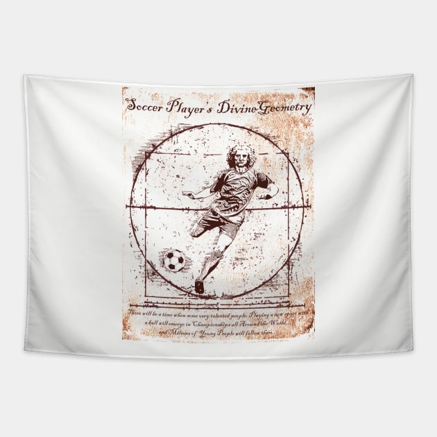 Cool Tees Da Vinci Soccer Player Tapestry by COOLTEESCLUB