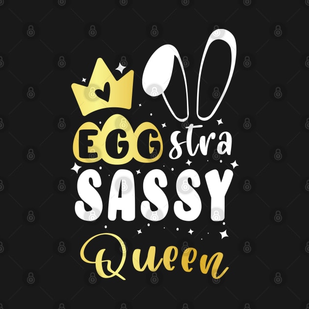 Egg-stra Sassy Queen with Cute Gold Gradient Easter Vibes for Little Girls by WassilArt