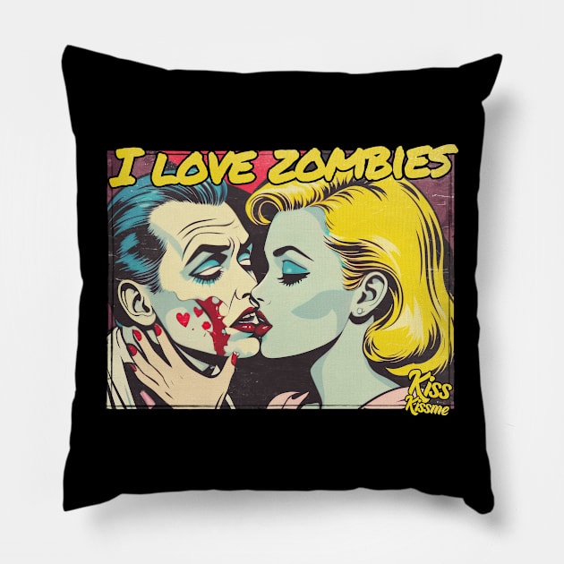 i love zombies Pillow by DiscoKiss