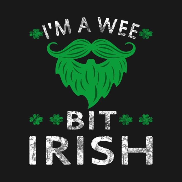 Vintage I'm A Wee Bit Irish St Patricks Day Shamrock Gift by melmahameed