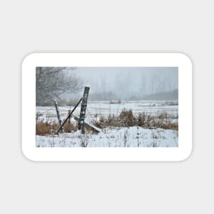 Fencepost in Winter Magnet