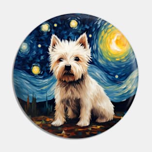 Gift for West Highland White Terrier owner (Painting) Pin