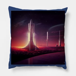 Interplanetary Spaceport Pillow