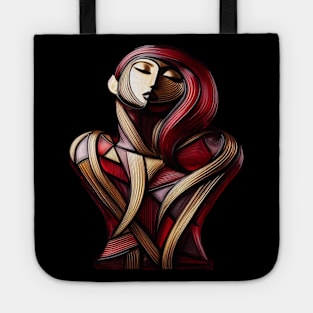 Modern Lady in Red Tote