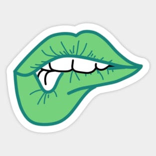 Bite Lip Emoji Stickers for Sale