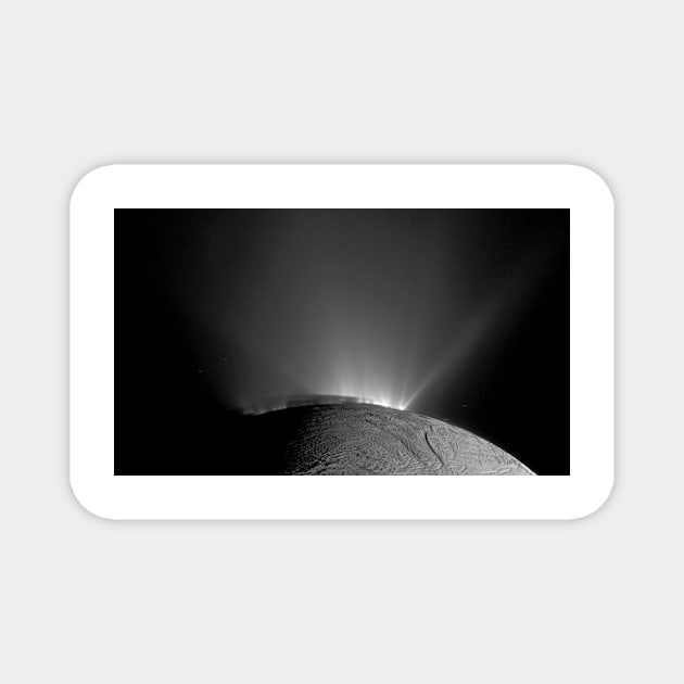 Enceladus polar geysers, Cassini image (C039/1663) Magnet by SciencePhoto