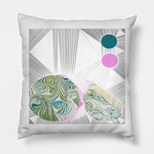 Circles #3 Art Deco Collage Pillow