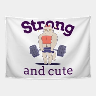 Strong and Cute lifting Tapestry