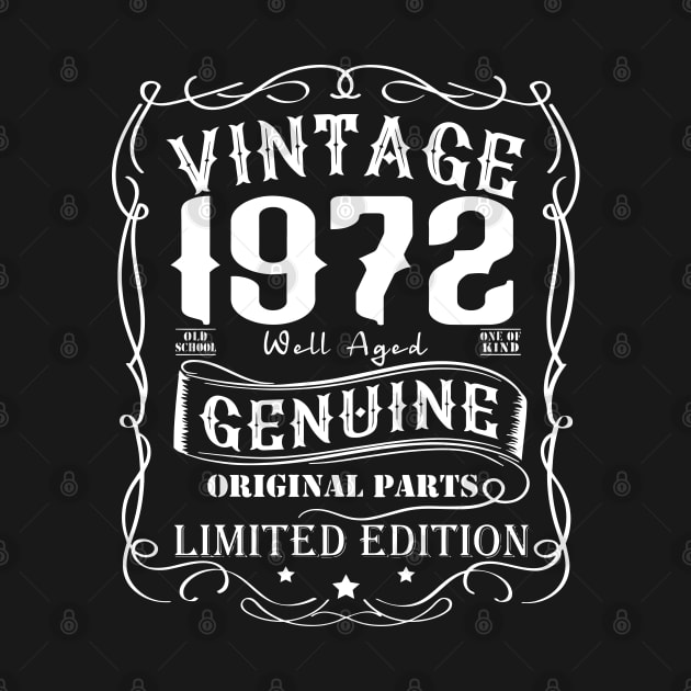 Vintage 1972 Aged to Perfection 50th Birthday Gift For Men by Saymen Design