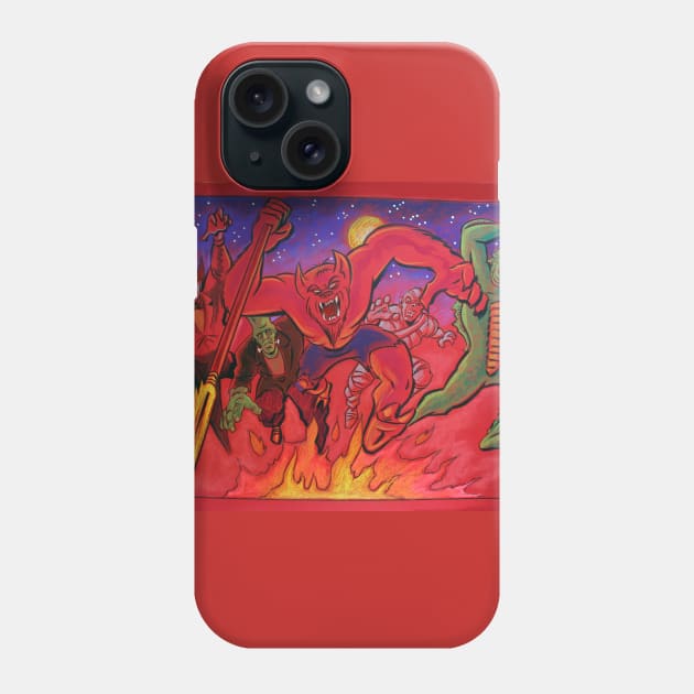 Classic Creatures Fight Phone Case by BennettBlackLight