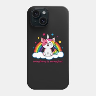 Cute Caticorn - Everything is Meowgical Phone Case