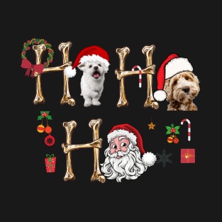 HO HO HO Christmas Dogs Shirt Santa Claus Gift Present T-Shirt