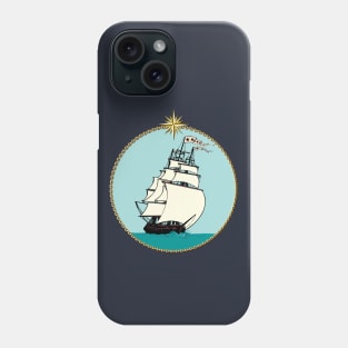 Three Master Sailing Ship in Sea Phone Case