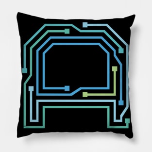 Alphabet A Circuit Typography Design Pillow