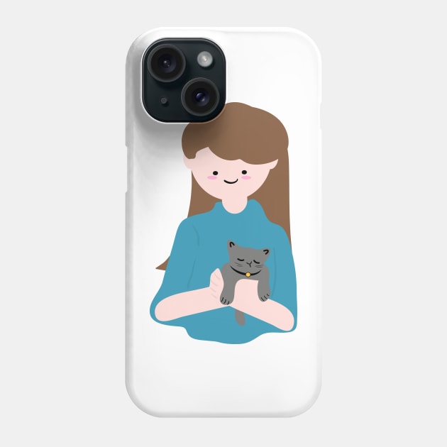 Cute sleeping gray kitten Phone Case by CindyS