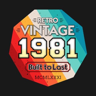 Born 1981 vintage Birthday Retro T-Shirt