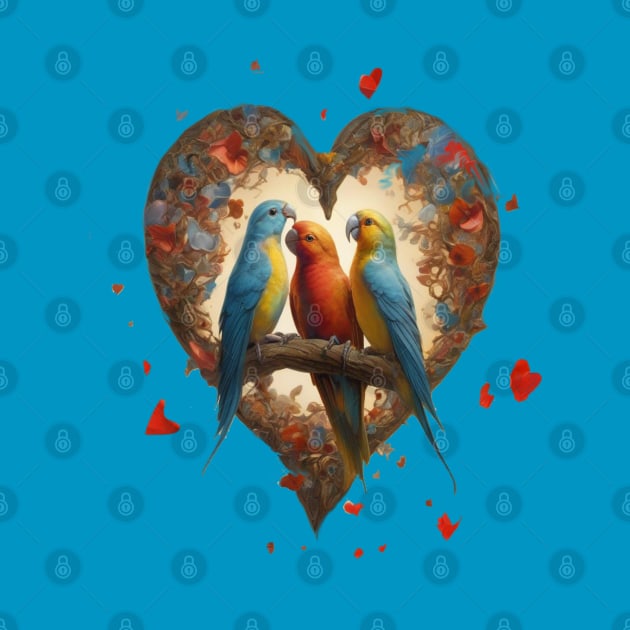 Galentines day and Valentine’s Day parrot romance by sailorsam1805