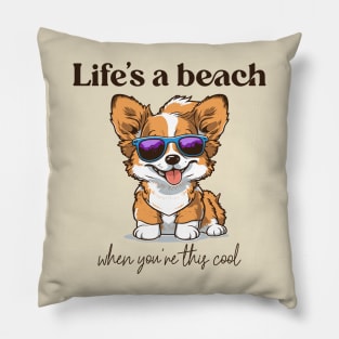 Corgi lover - Corgi glasses - Corgi quote v1 white Pillow