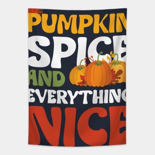 pumpkin spice and everything nice groovy Tapestry