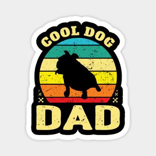 Retro Cool Bulldog Dog Dad Magnet