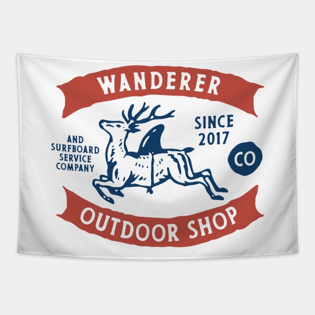 Wanderer Outdoor Shop Tapestry by Megflags