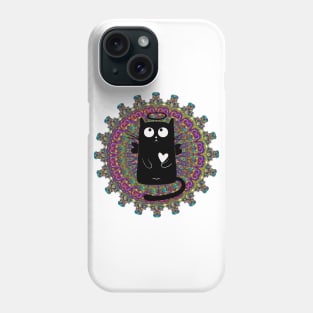 Black Cat Has Heart Too Phone Case