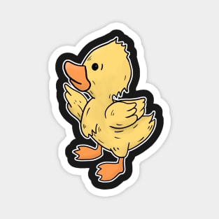 Duckling hand drawn looking to the left yellow Magnet