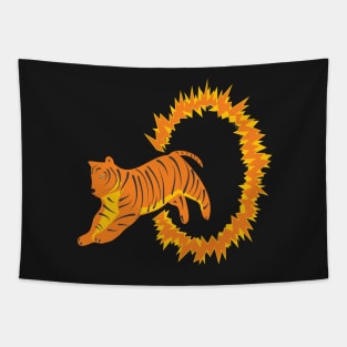 Tiger and Flames Tapestry