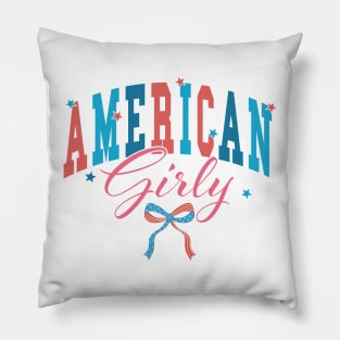 American Girly Independence Day 4th of July Retro Pillow