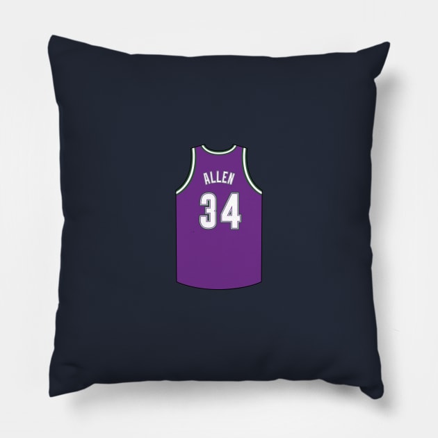 Ray Allen Milwaukee Jersey Qiangy Pillow by qiangdade