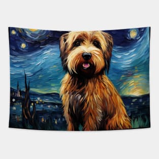 Briard French Shepherd Night Tapestry