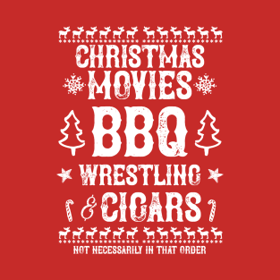 Christmas BBQ Wrestling and Cigars T-Shirt