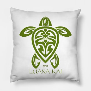 Green Tribal Turtle / Luana Kai Maui Pillow