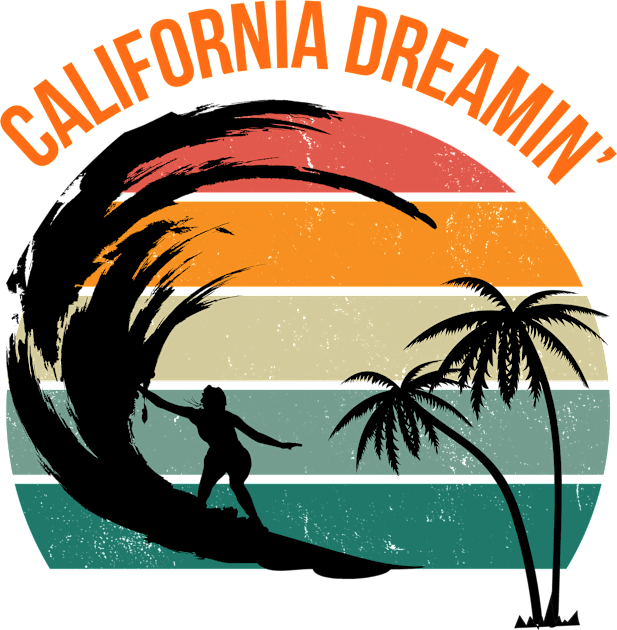 California Dreamin' Surf Shirt Vintage Inspired Casual Summer Top, Unique Gift for Beach Lovers, Surfers, Californians Kids T-Shirt by TeeGeek Boutique