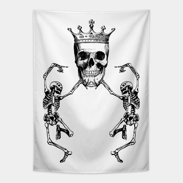 Skull King and Dancing Skeletons Tapestry by Eclectic At Heart