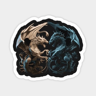 Epic Battle of Mythical Creatures - Illustration Artwork Magnet