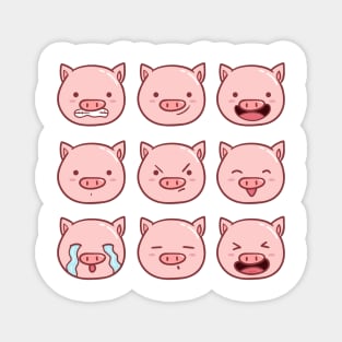Cute Piggy Emoticons Collection Magnet