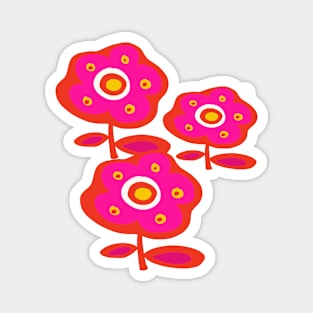 Hot Pink Daisy Flowers Magnet