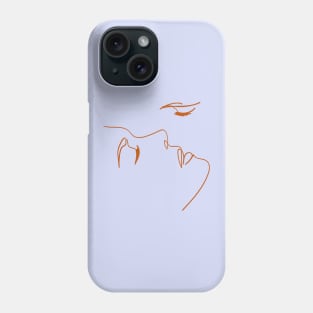 The kiss (burnt orange line) Phone Case