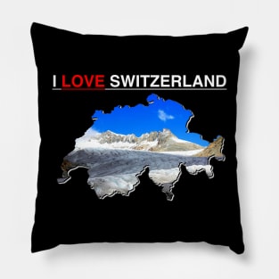 I Love Switzerland Rhone Glacier Pillow