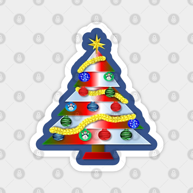 Merry Christmas Fantasy Tree Magnet by holidaystore