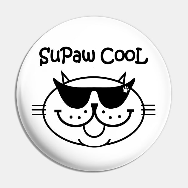 SuPaw CooL - black outline Pin by RawSunArt