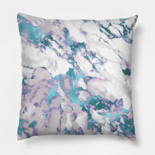 Marble Pattern Aesthetic Purple Blue Teal Pillow