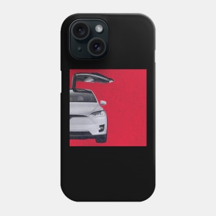 Tesla model X colorus vintage Phone Case