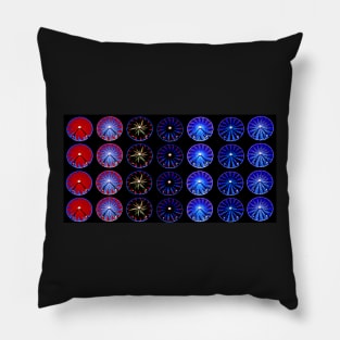 Red to Blue Ferris Wheels Pillow