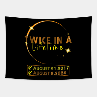 Solar Eclipse Twice in Lifetime April 08 2024 GIft For Women Men Tapestry