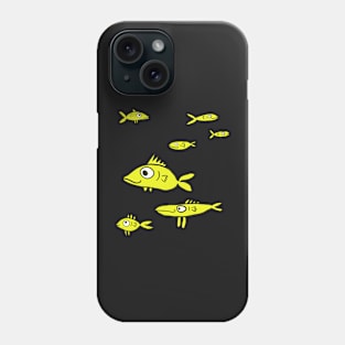 School of fish with yellow fish Phone Case