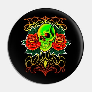 Tattoo skull and roses Pin